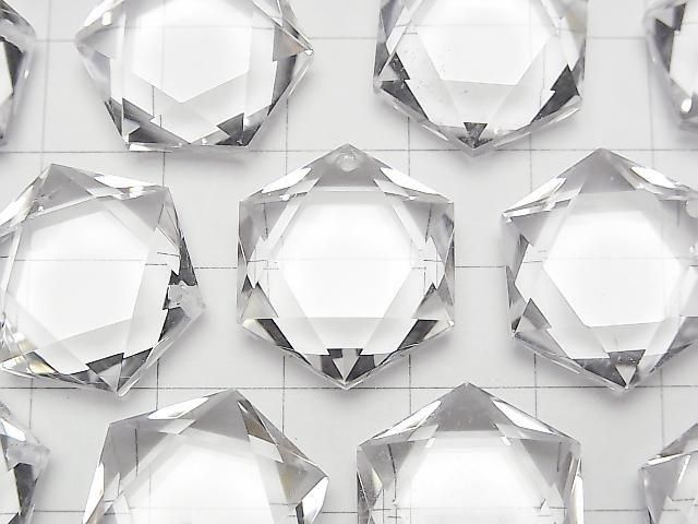 [Video]Crystal Quartz AAA- Hexagram 20x18mm 1pc