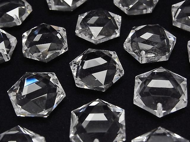 [Video]Crystal Quartz AAA- Hexagram 20x18mm 1pc