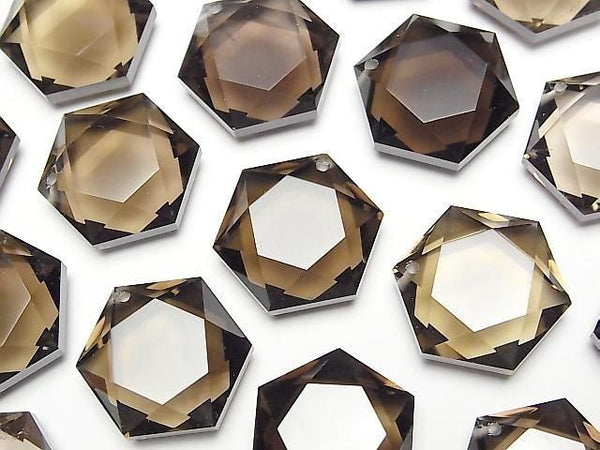 [Video] Smoky Quartz AAA- Hexagram 20x18mm 1pc