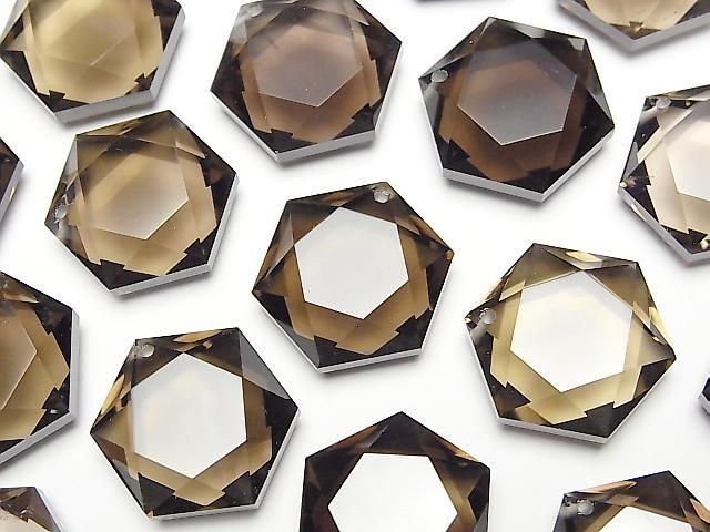 [Video] Smoky Quartz AAA- Hexagram 20x18mm 1pc