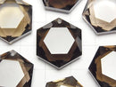 [Video] Smoky Quartz AAA- Hexagram 20x18mm 1pc