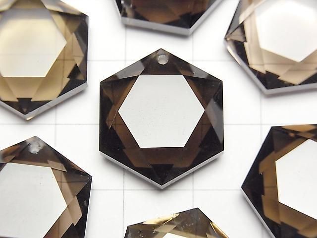 [Video] Smoky Quartz AAA- Hexagram 20x18mm 1pc