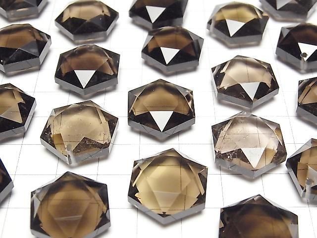 [Video] Smoky Quartz AAA- Hexagram 20x18mm 1pc