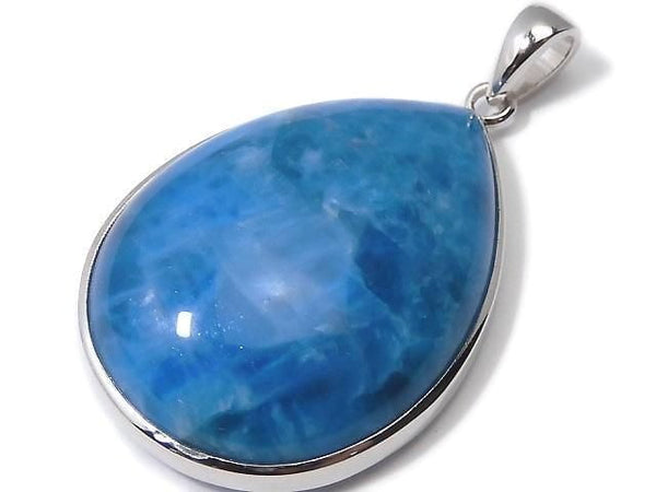 [Video][One of a kind] Blue Apatite AAA- Pendant Silver925 NO.65