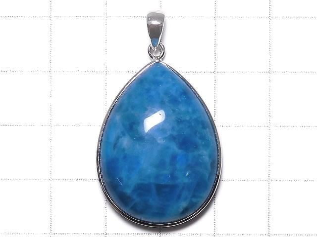 [Video][One of a kind] Blue Apatite AAA- Pendant Silver925 NO.65