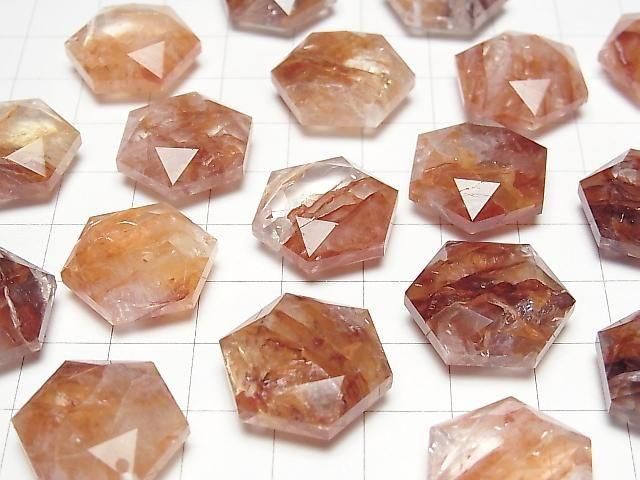 [Video] Red Hematoid Quartz AAA Hexagram 20x18mm 1pc