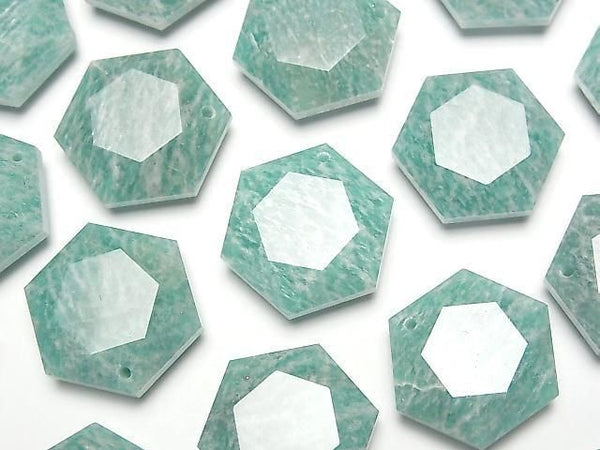 [Video] Amazonite AA++ Hexagram 20x18mm 1pc