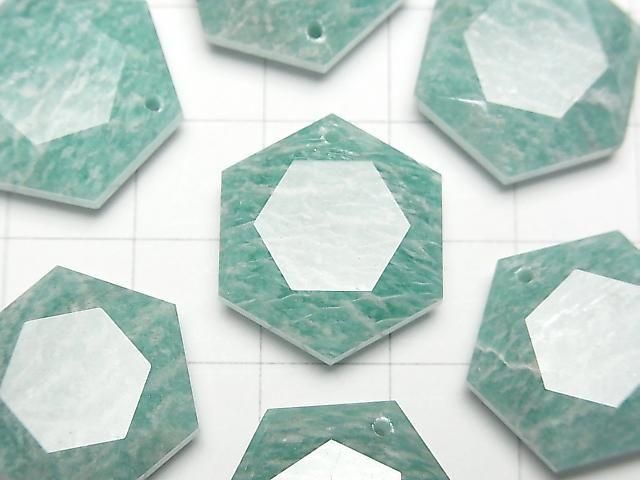 [Video] Amazonite AA++ Hexagram 20x18mm 1pc