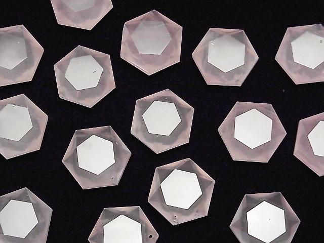 [Video] Rose Quartz AAA- Hexagram 20x18mm 1pc