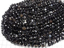 [Video]High Quality! Brown-Black Agate Faceted Button Rondelle 8x8x6mm 1strand beads (aprx.15inch/36cm)