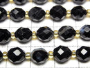 [Video]High Quality! Brown-Black Agate Faceted Rice 8x6x6mm 1strand beads (aprx.15inch/36cm)