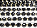 [Video]High Quality! Brown-Black Agate Faceted Rice 8x6x6mm 1strand beads (aprx.15inch/36cm)