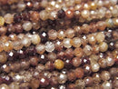 [Video] High Quality! Natural Brown Zircon AA+ Faceted Round 3mm 1strand Beads (approx. 15 inches/37 cm)