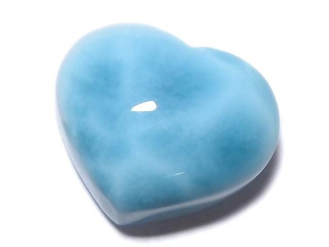 [Video][One of a kind] High quality Larimar Pectolite AAA Heart [Half Drilled Hole] 1pc NO.49