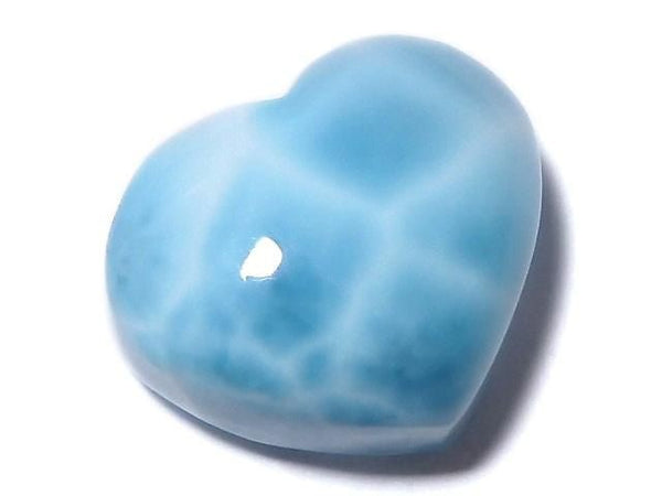 [Video][One of a kind] High quality Larimar Pectolite AAA Heart [Half Drilled Hole] 1pc NO.52