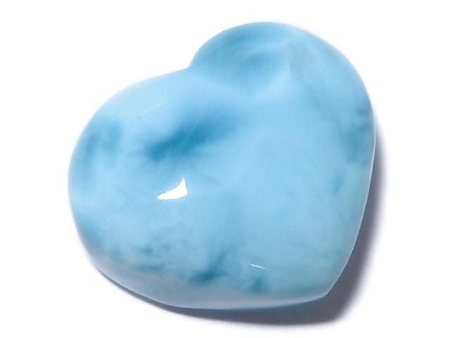 [Video][One of a kind] High quality Larimar Pectolite AAA Heart [Half Drilled Hole] 1pc NO.55