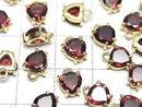 [Video]High Quality Mozambique Garnet AAA Bezel Setting Chestnut Faceted 6x6.5mm 18KGP 2pcs