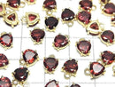 [Video]High Quality Mozambique Garnet AAA Bezel Setting Chestnut Faceted 6x6.5mm 18KGP 2pcs