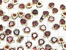 [Video]High Quality Mozambique Garnet AAA Bezel Setting Chestnut Faceted 6x6.5mm 18KGP 2pcs