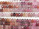 [Video] High Quality! Multicolor Spinel AAA- Faceted Button Rondelle 3.5x3.5x2mm Color Gradation Half or 1strand Beads (approx. 15 inches/37 cm)