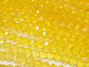 [Video] Glass Beads Faceted Button Rondelle 3.5x3.5x2.5mm Clear Yellow 1strand beads (approx. 13 inches/32 cm)