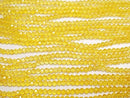 [Video] Glass Beads Faceted Button Rondelle 3.5x3.5x2.5mm Clear Yellow 1strand beads (approx. 13 inches/32 cm)