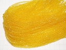 [Video] Glass Beads Faceted Button Rondelle 3.5x3.5x2.5mm Clear Yellow 1strand beads (approx. 13 inches/32 cm)