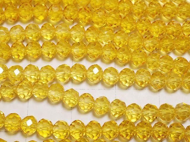 [Video] Glass Beads Faceted Button Rondelle 4.5x4.5x3.5mm Clear Yellow 1strand beads (approx. 15 inches/38 cm)