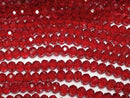 [Video] Glass Beads Faceted Button Rondelle 3.5x3.5x2.5mm Clear Red 1strand beads (approx. 13 inches/32 cm)