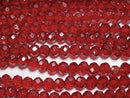 [Video] Glass Beads Faceted Button Rondelle 4.5x4.5x3.5mm Clear Red 1strand beads (approx. 15 inches/38 cm)