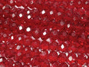 [Video] Glass Beads Faceted Button Rondelle 6x6x4.5mm Clear Red 1strand beads (approx. 15 inches/37 cm)