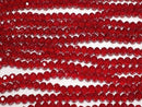 [Video] Glass Beads Faceted Button Rondelle 6x6x4.5mm Clear Red 1strand beads (approx. 15 inches/37 cm)