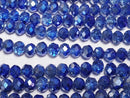 [Video] Glass Beads Faceted Button Rondelle 6x6x4.5mm Blue Half-Coated 1strand Beads (approx. 15 inches/38 cm)