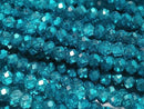 [Video] Glass Beads Faceted Button Rondelle 3.5x3.5x2.5mm Blue-Green Half-Coated 1strand Beads (approx. 13 inches/32 cm)