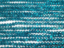 [Video] Glass Beads Faceted Button Rondelle 6x6x4.5mm Blue-Green Half-Coated 1strand Beads (approx. 15 inches/37 cm)