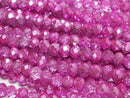 [Video] Glass Beads Faceted Button Rondelle 3.5x3.5x2.5mm Pink Half-Coated 1strand Beads (approx. 13 inches/32 cm)