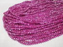 [Video] Glass Beads Faceted Button Rondelle 6x6x4.5mm Pink Half-Coated 1strand Beads (approx. 15 inches/37 cm)