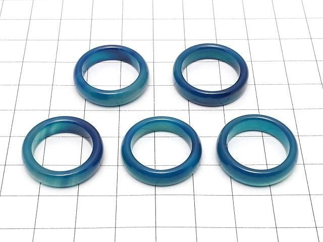 [Video] Blue Agate Ring [Size 11]-[Size 16] 2pcs