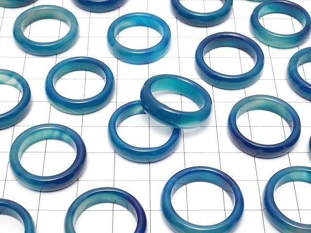 [Video] Blue Agate Ring [Size 11]-[Size 16] 2pcs