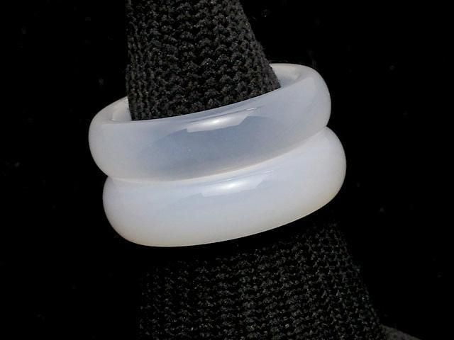 [Video] White Chalcedony Ring [Size 11]-[Size 16] 2pcs