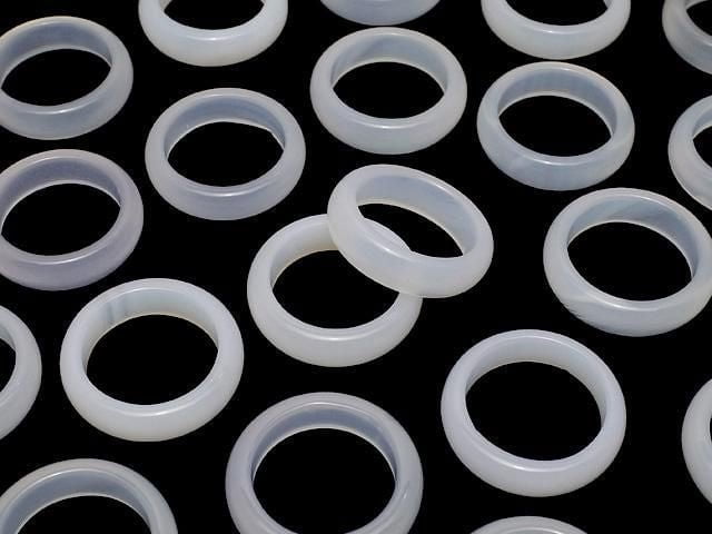 [Video] White Chalcedony Ring [Size 11]-[Size 16] 2pcs