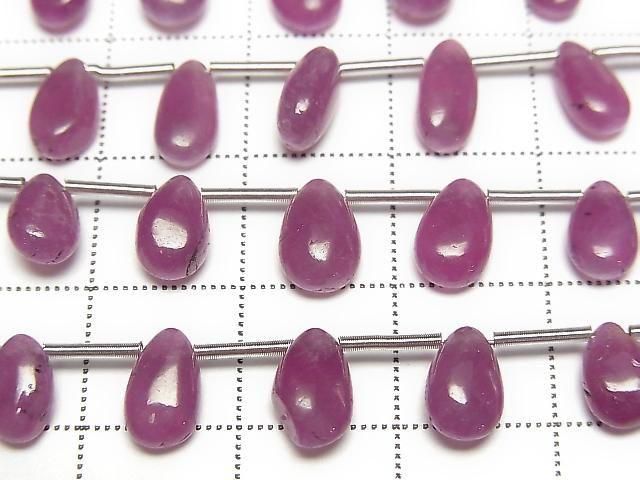 [Video] Ruby AA++ Pear shape (Smooth) half or 1strand (12pcs)