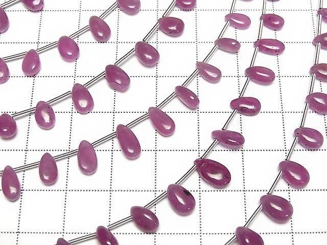 [Video] Ruby AA++ Pear shape (Smooth) half or 1strand (12pcs)