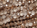 [Video] Glass Beads Faceted Button Rondelle 4.5x4.5x3.5mm Brown Half-Coated 1strand Beads (approx. 15 inches/36 cm)