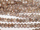 [Video] Glass Beads Faceted Button Rondelle 4.5x4.5x3.5mm Brown Half-Coated 1strand Beads (approx. 15 inches/36 cm)