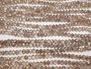 [Video] Glass Beads Faceted Button Rondelle 4.5x4.5x3.5mm Brown Half-Coated 1strand Beads (approx. 15 inches/36 cm)