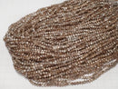 [Video] Glass Beads Faceted Button Rondelle 4.5x4.5x3.5mm Brown Half-Coated 1strand Beads (approx. 15 inches/36 cm)