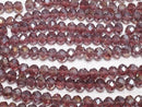[Video] Glass Beads Faceted Button Rondelle 3.5x3.5x2.5mm Clear Red Silver - AB 1strand beads (approx. 14 inches/34 cm)
