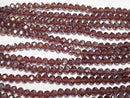[Video] Glass Beads Faceted Button Rondelle 6x6x4.5mm Clear Red Silver - AB 1strand beads (approx. 15 inches/38 cm)