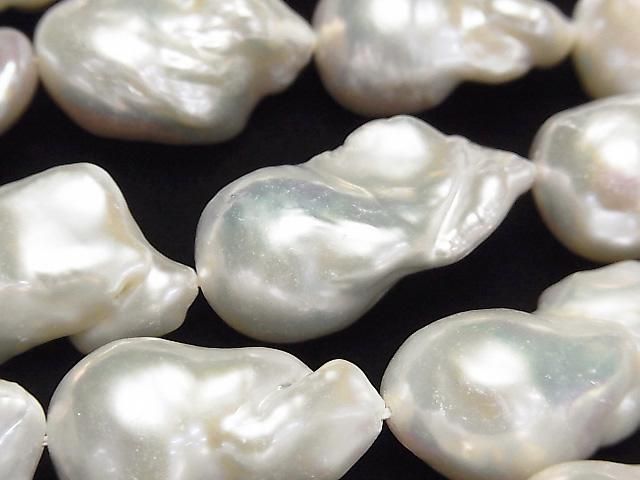 [Video] Fresh Water Pearl AA++ Baroque 19-28mm White 1strand beads (approx. 15 inches/37 cm)